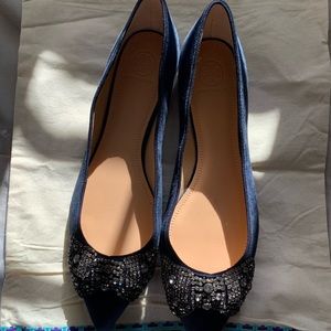 Tory Burch Navy Suede Vanessa Flats